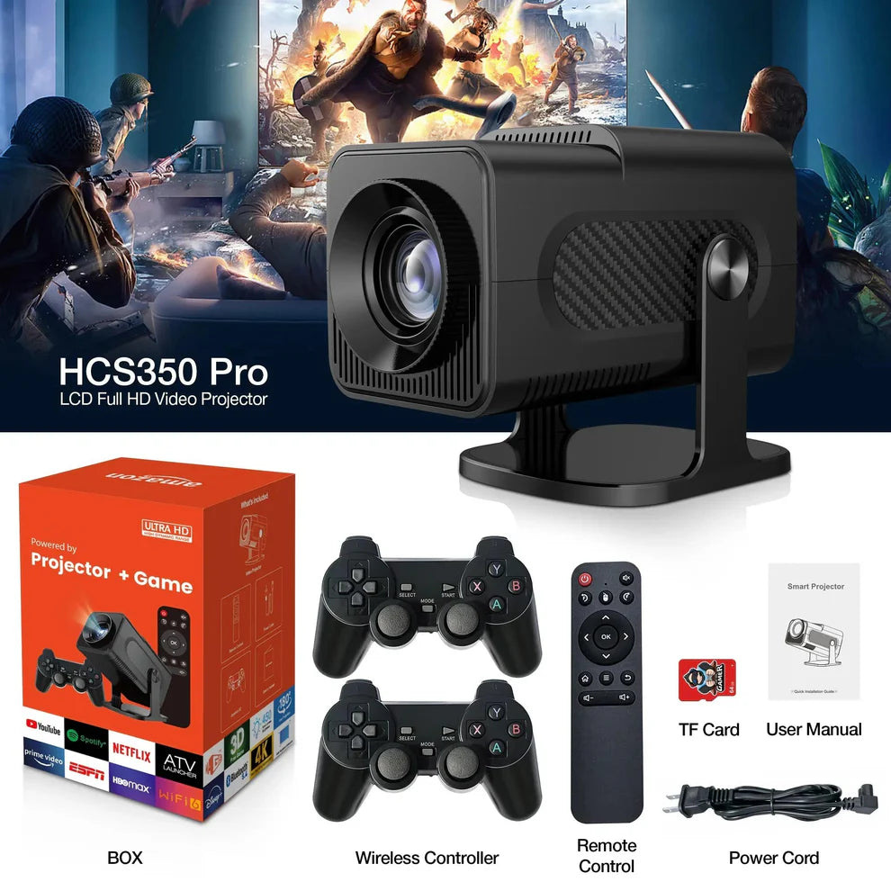 Smart Projecteur Androide 4K Full HD + Console de Jeux Tout-en-Un
