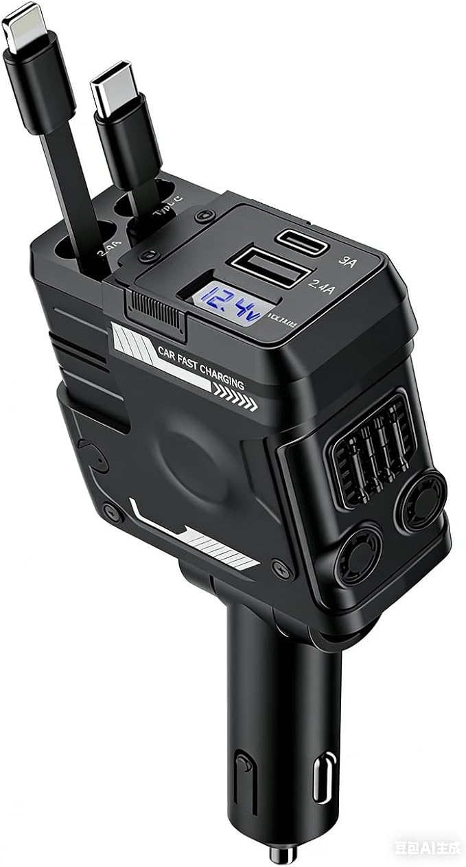 Chargeur Voiture Rétractable, 4 en 1