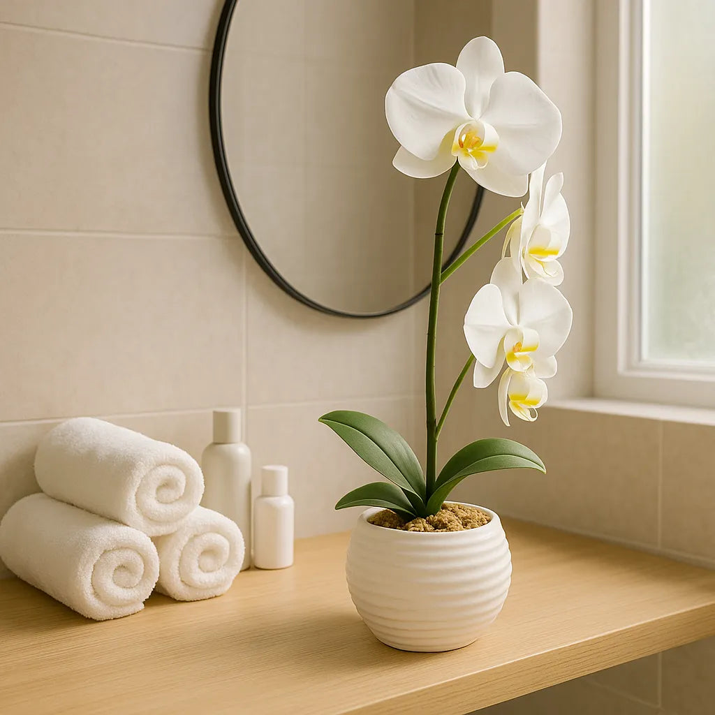 Orchidée Phalaenopsis 48 cm avec pot en céramique