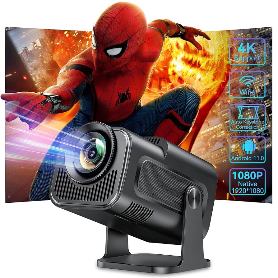 Smart Projecteur Androide 4K Full HD + Console de Jeux Tout-en-Un
