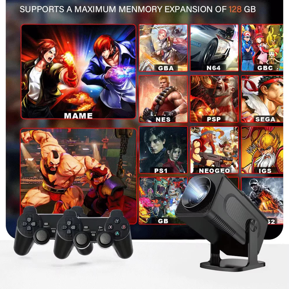 Smart Projecteur Androide 4K Full HD + Console de Jeux Tout-en-Un