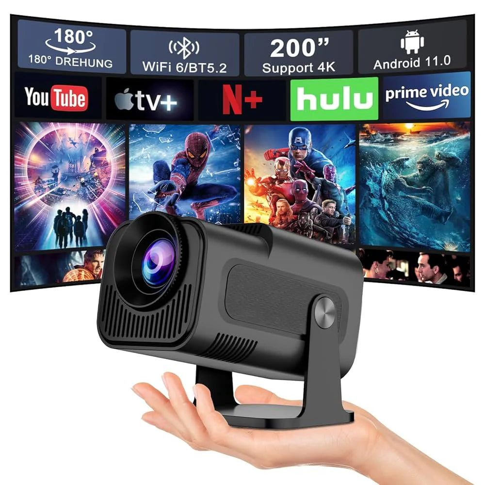 Smart Projecteur Androide 4K Full HD + Console de Jeux Tout-en-Un